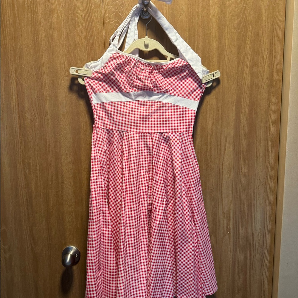 Pinup Couture Red & White Halter Dress